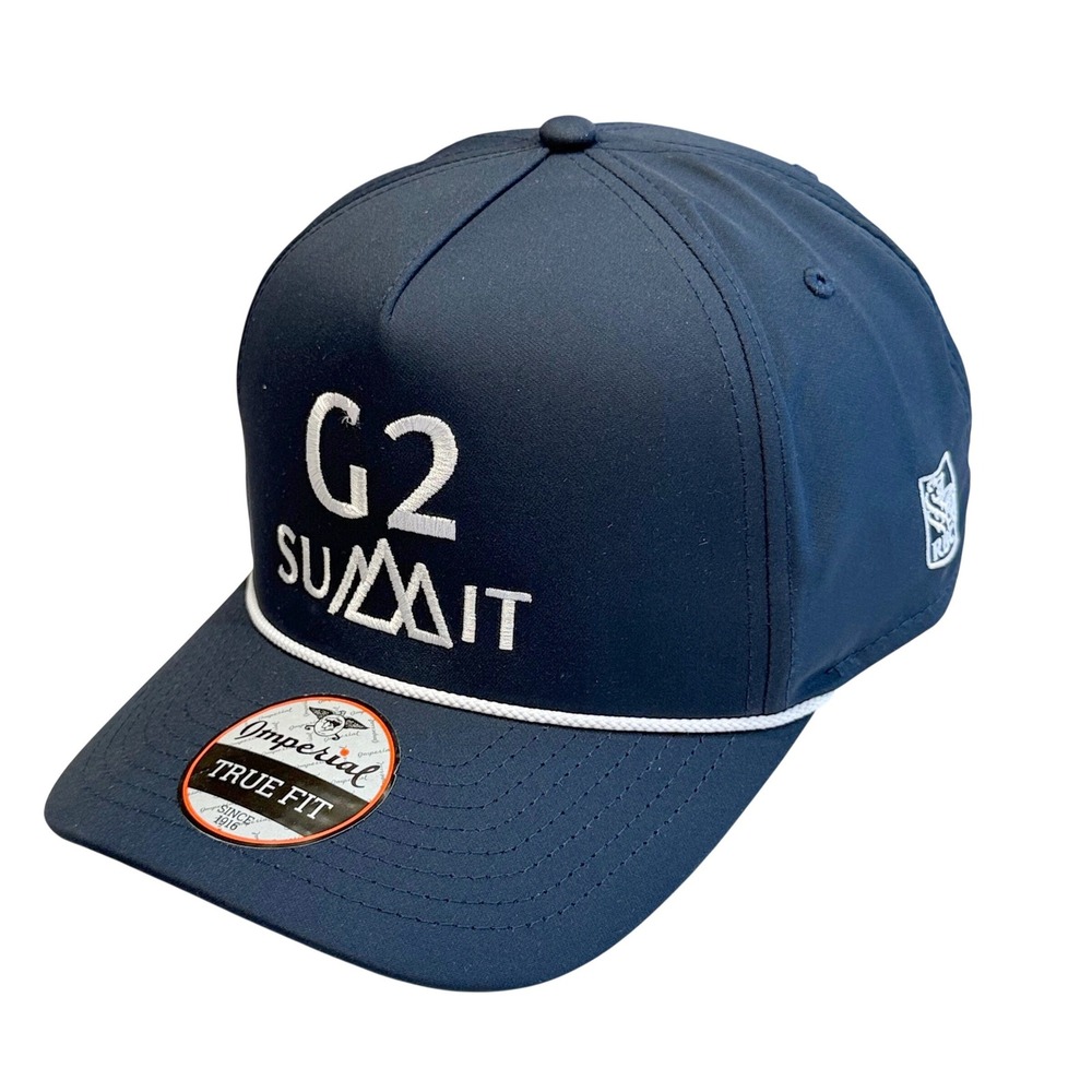 G2 Summit RBC Golf Imperial Hat Cap True Fit Snapback Navy Blue Polyester New